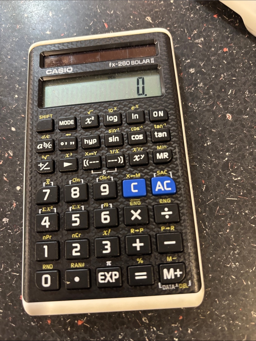 Casio fx-260 Solar II Scientific Calculator in Black with Blue AC Key w/ cover